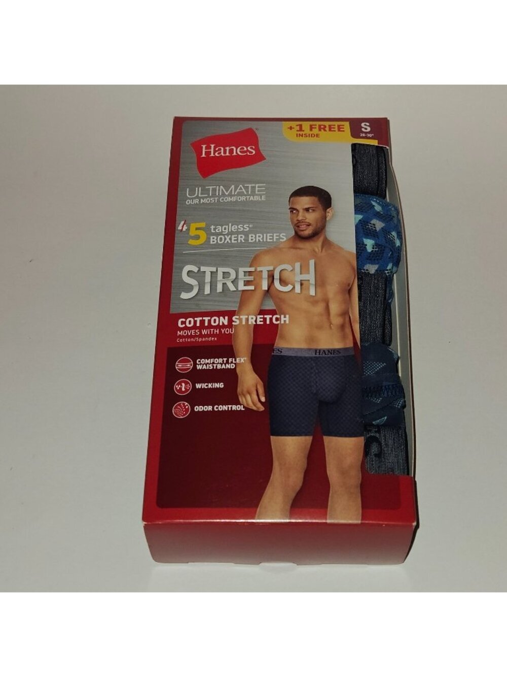 NEW Hanes 5 Tagless Boxer Briefs Lot Cotton Stretch Men's Small 28-30" Blues